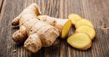 Ginger root in a gel that increases the size of the penis